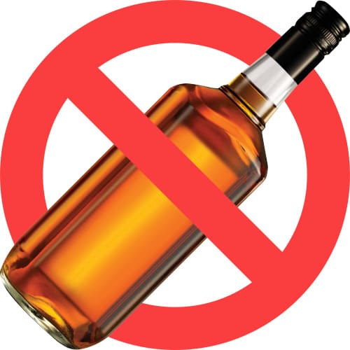 Знак запрета употребления алкоголя